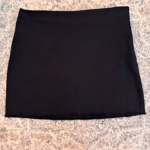 Double Zero Raw Hem Black Mini Skirt Size L
